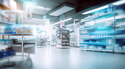 pharmacy in a hospital, medicines