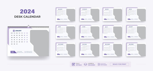 Desk Calendar 2024 or Corporate Business Plan Desk Calendar 2024