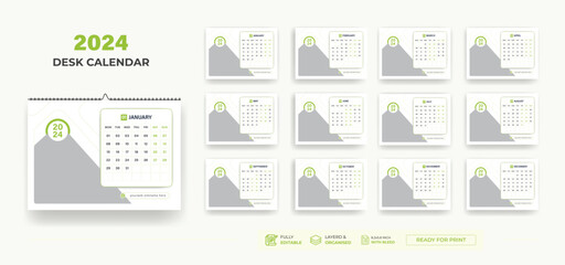 Desk Calendar 2024 or Corporate Business Plan Desk Calendar 2024