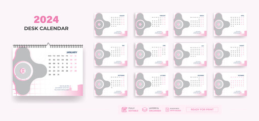 Desk Calendar 2024 or Corporate Business Plan Desk Calendar 2024