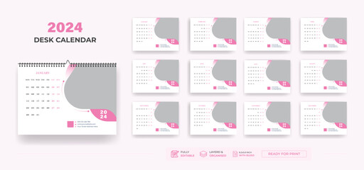 Desk Calendar 2024 or Corporate Business Plan Desk Calendar 2024
