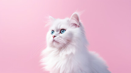Fototapeta na wymiar Fancy Cat, advertising photography, Pastel color palette background