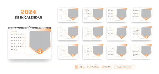 Desk Calendar 2024 or Corporate Business Plan Desk Calendar 2024
