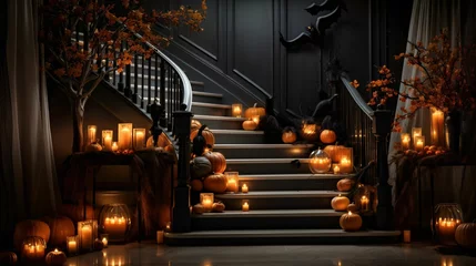 Fotobehang halloween decorated internal stairs © Andrés Rivas