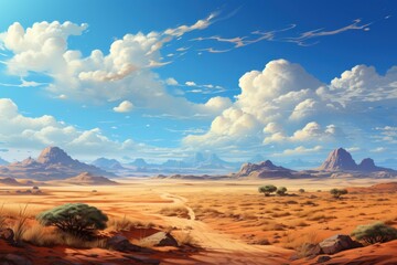 Desert landscape digital art concept, Generate with Ai