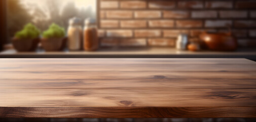 a close up of flat wooden kitchen table