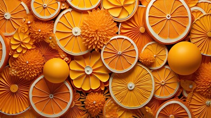  a bunch of oranges that are sitting on a table.  generative ai