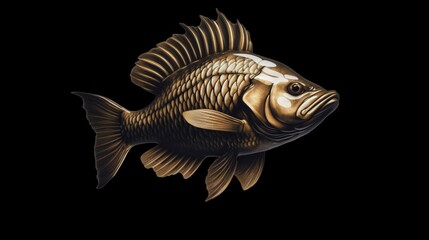 Barramundi logo design on black background.Generative AI