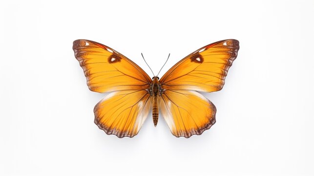 beautiful butterfly isolated on white background flatl.Generative AI