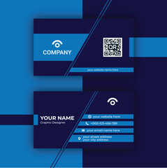 blue contrast minimal elegant business card template design