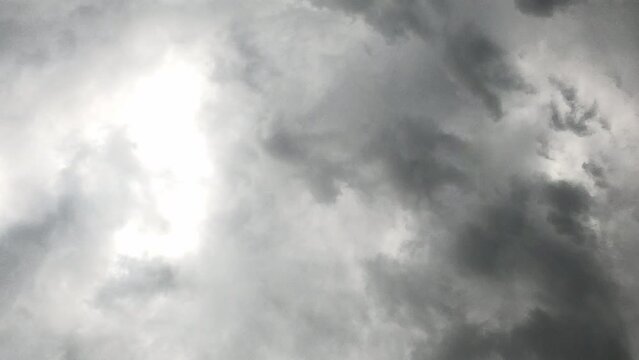 clouds are moving across the sky, sun is getting darker in time lapse mode, 4k video