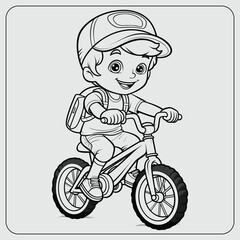 Cute and funny coloring page of a Bicycle Provides hours of coloring fun for children. To color this page is very easy. Suitable for little kids and toddlers.