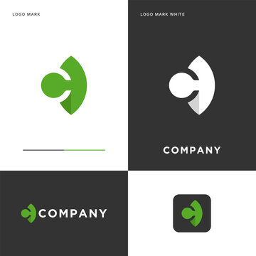 C Leaf Logo Vector Icon Illustration Design