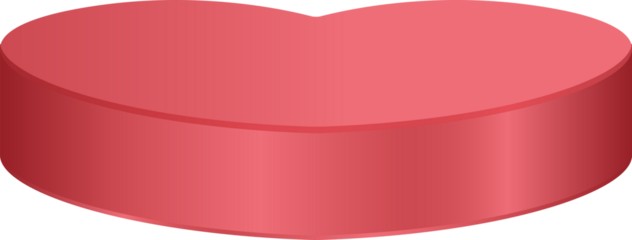 Heart shape podium red color.
