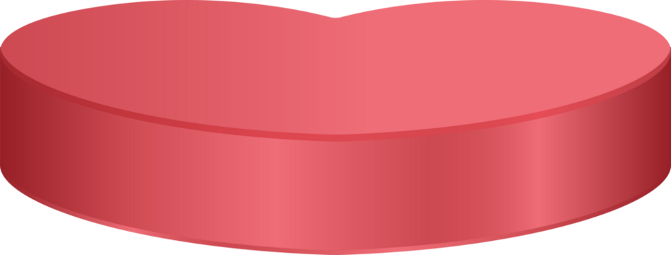 Heart shape podium red color.