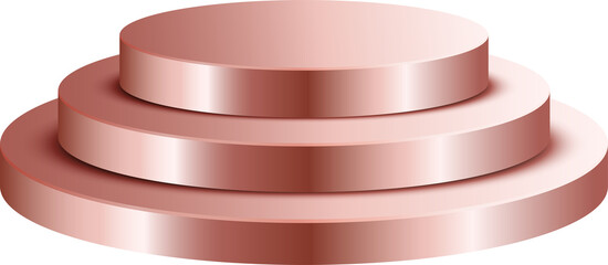 Round podium rose gold color.
