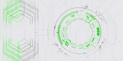 2d illustration Abstract futuristic electronic circuit technology background
