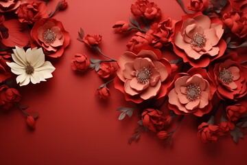 red rose and flowers background wallpaper design