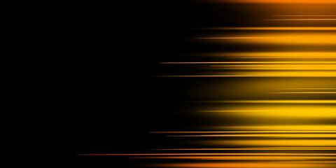 Black and orange modern abstract background with yellow glowing movement and high-speed light effect © gojalia