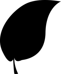 Tree leaf, manually traced and highly detailed vector silhouette