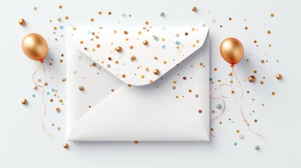 Money gift envelope for a birthday party on a monochrome background