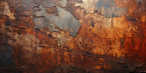 Grunge rusty metal background texture banner. ai generative