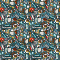 Cartoon cute doodles Designer seamless pattern