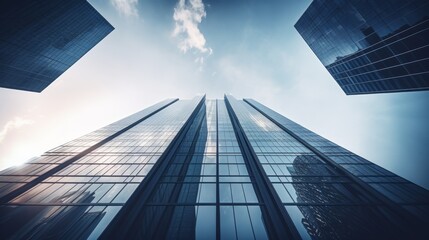 modern skyscrapers bottom view