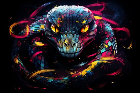 Creative colorful art of a snake 
