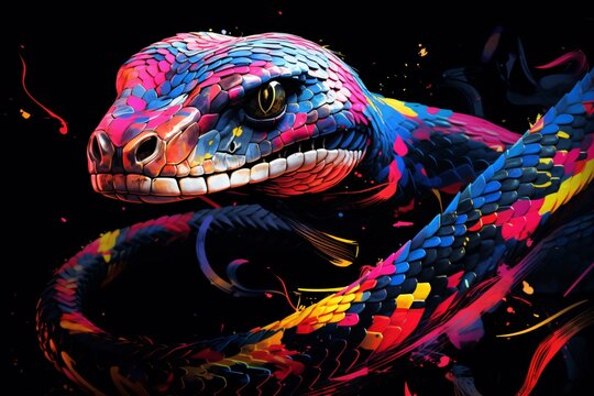 Creative colorful art of a snake 