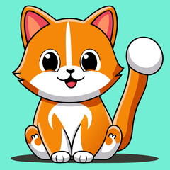 cat, cartoon, animal, vector, illustration, kitten, pet, funny, cute, character, mammal, dog, fun, domestic, feline, drawing, tail, fox, squirrel, fur, pets, art, kitty, animals, brown