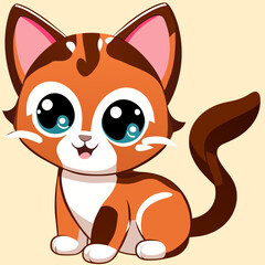cat, cartoon, animal, vector, illustration, kitten, pet, funny, cute, character, mammal, dog, fun, domestic, feline, drawing, tail, fox, squirrel, fur, pets, art, kitty, animals, brown