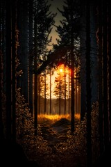 award winning photography of a forest sunset 