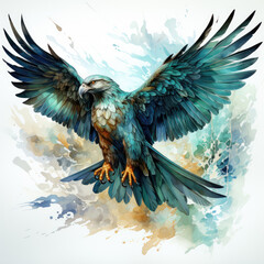 watercolor haliaetus clipart, Generative Ai