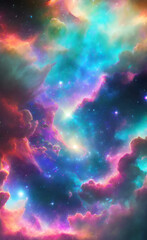 Colorful sky with stars wallpaper.
