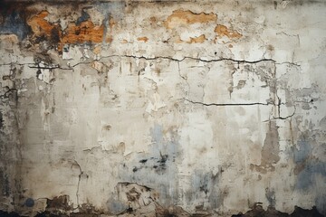Fototapeta premium Gritty Grey Peeling Paint Grunge Background Texture, Weathered Decay in Distressed Surface