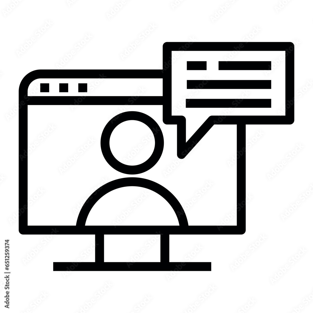 Poster online consulting vector icon