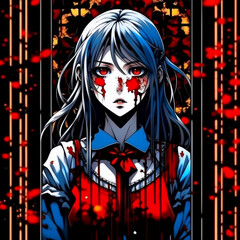 A girl in the image of a vampire