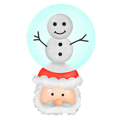 snowman with santa 