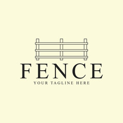 fence logo line art graphic design icon template simple minimalist vector illustration