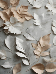 Paper Textures with white silver leaf