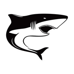 shark silhouette design. predator in sea sign and symbol.