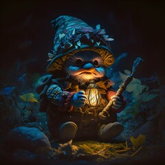 a gorgeous light paintinga gnome bard high contrast detailed fantasy 8k vivid ultra detail fey colourful whimsically magical 