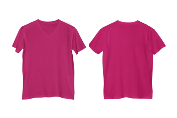 Berry V Neck T-shirt Front and Back View