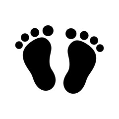 footprints, foot baby legs vector illustration
