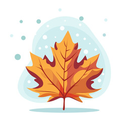 autumn leaf on winter background vector illustration