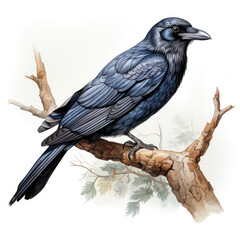 watercolor Crow clipart, Generative Ai