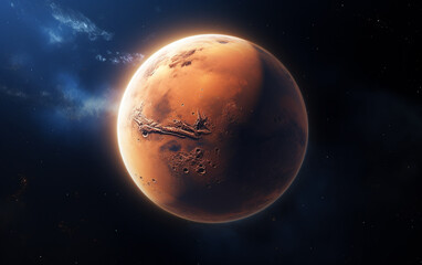 Space view of Mars planet
