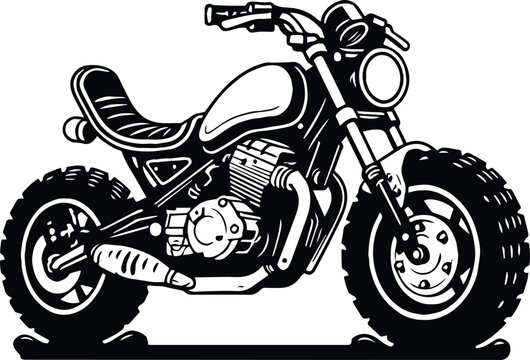 chopper motorcycle Logo Monochrome Design Style