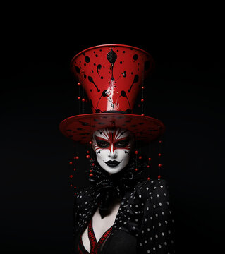 Die Frau des Clown mit modernen Stil